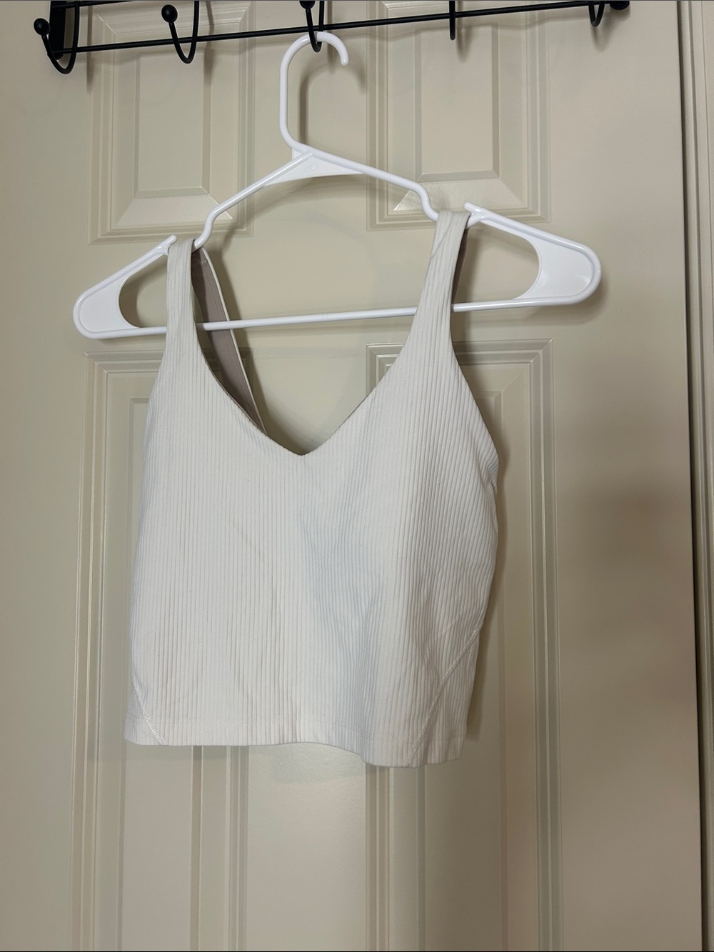 White Ribbed Align Tank Top Size 4